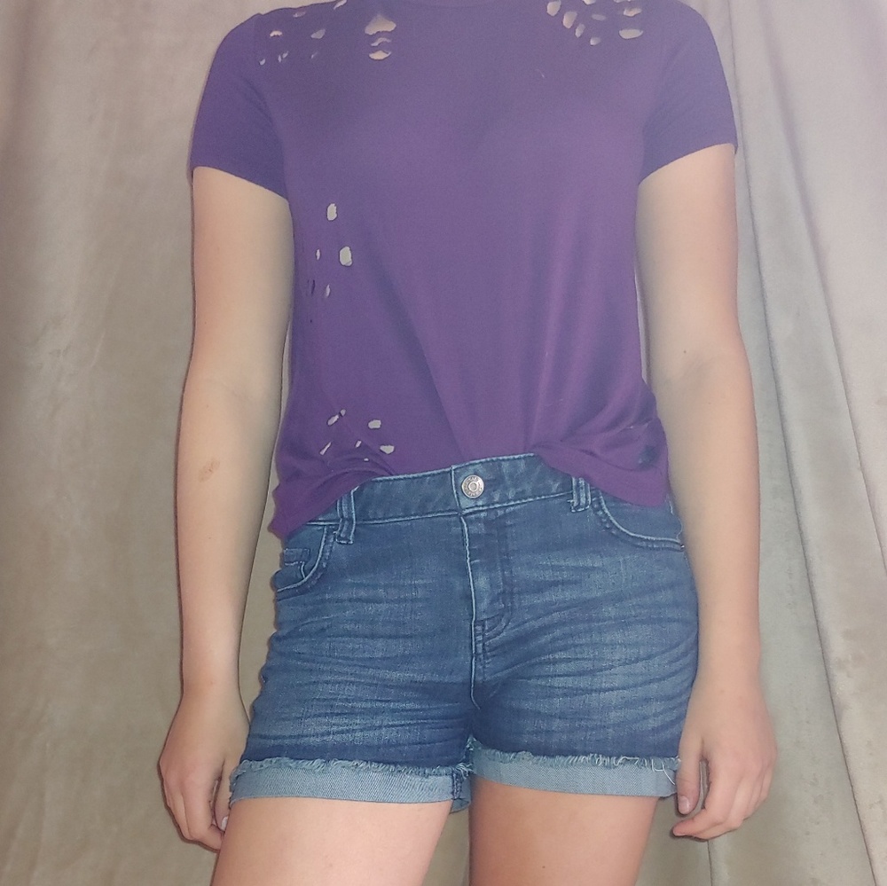 Purple Distressed T-Shirt